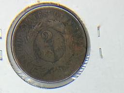 1865 2 Cent Copper