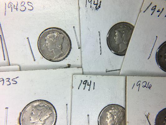 (20) Assorted U.S. Silver Mercury Dimes