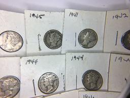 (20) Assorted U.S. Silver Mercury Dimes