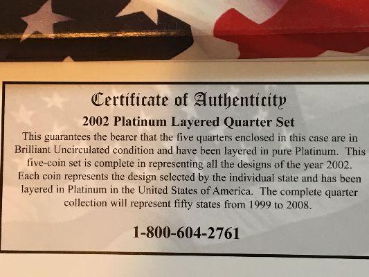 2002 platinum edition state quarter collection