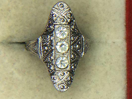 .925 sterling silver 1 carat ladies vintage filigree ring
