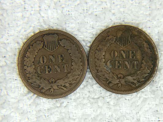 (2) Indian Head Cent 1900, 1905
