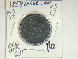 1854 Large Cent