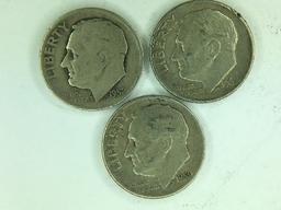 1852 D, 1959 D, 1964 D, Roosevelt Dimes