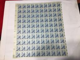 (100) 5 Cent Sheet Stamps Washington