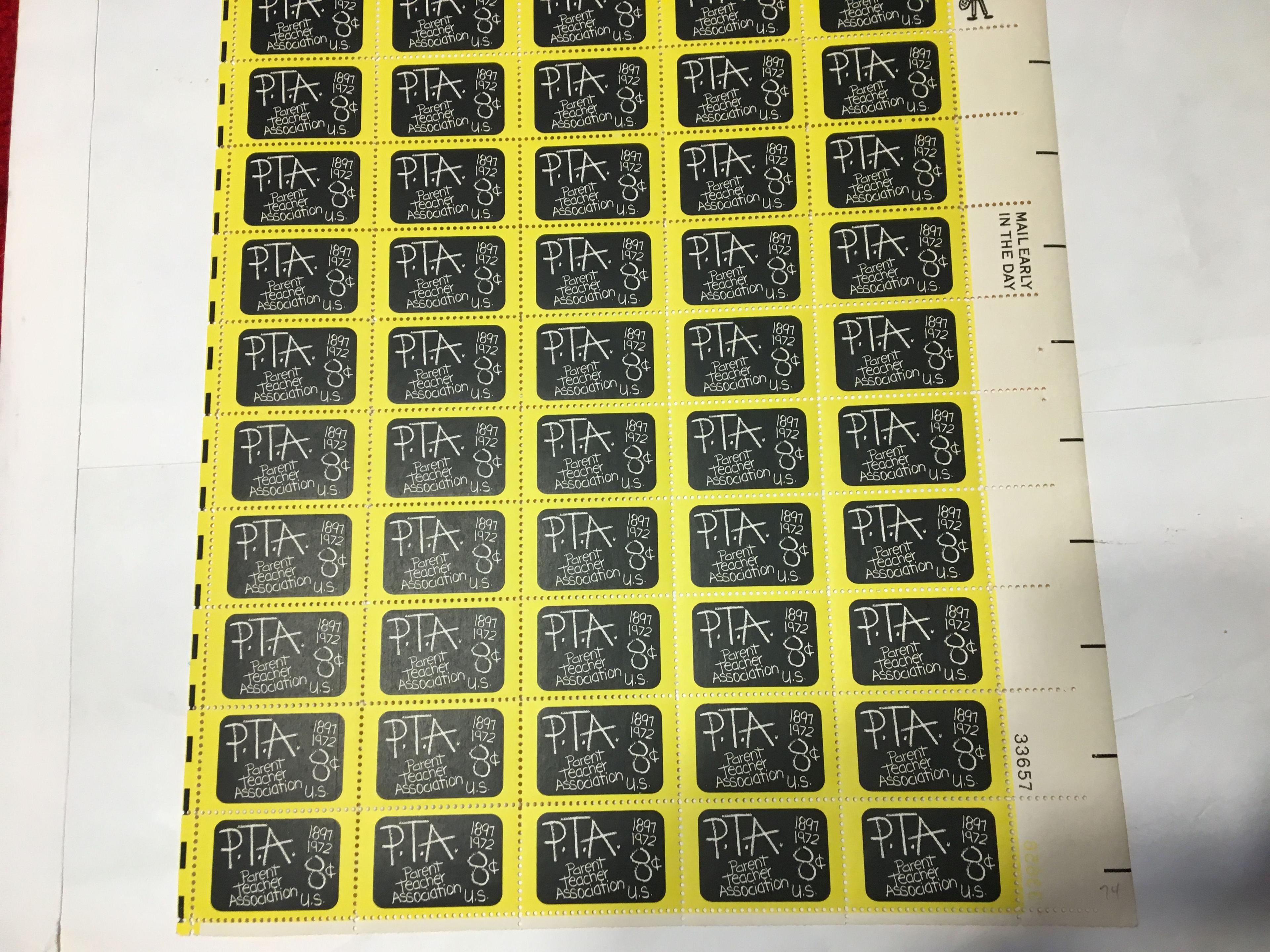 (50) 8 Cent P. T. A. Stamps Sheet