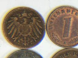 1904, 1939, One Pfennig, 1915 5 Pfennig, 1902 2 Pfennig