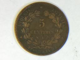 1897 French 5 Centimes