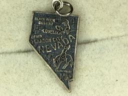 .925 Sterling Silver Ladies State Charm
