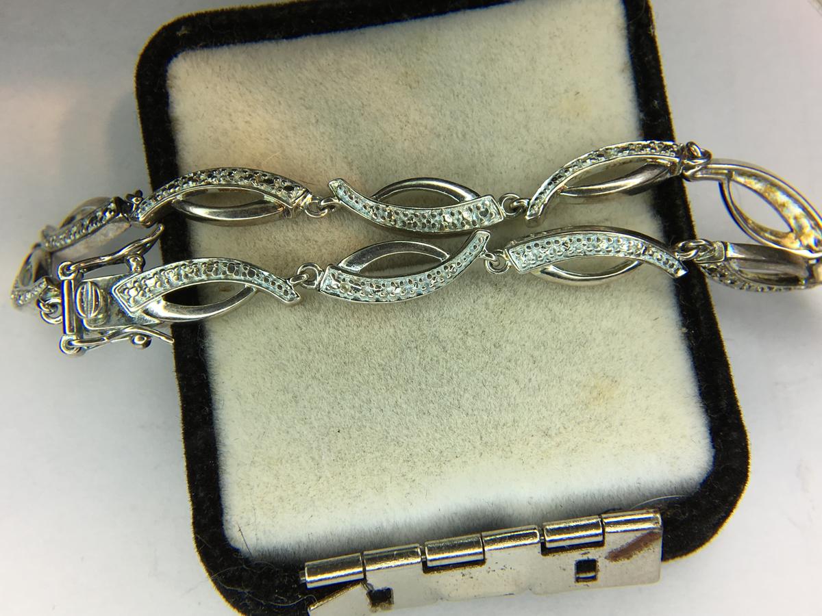 .925 Sterling Silver Ladies Gemstone Bracelet
