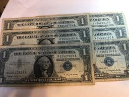 (6) 1957 Silver Certificates