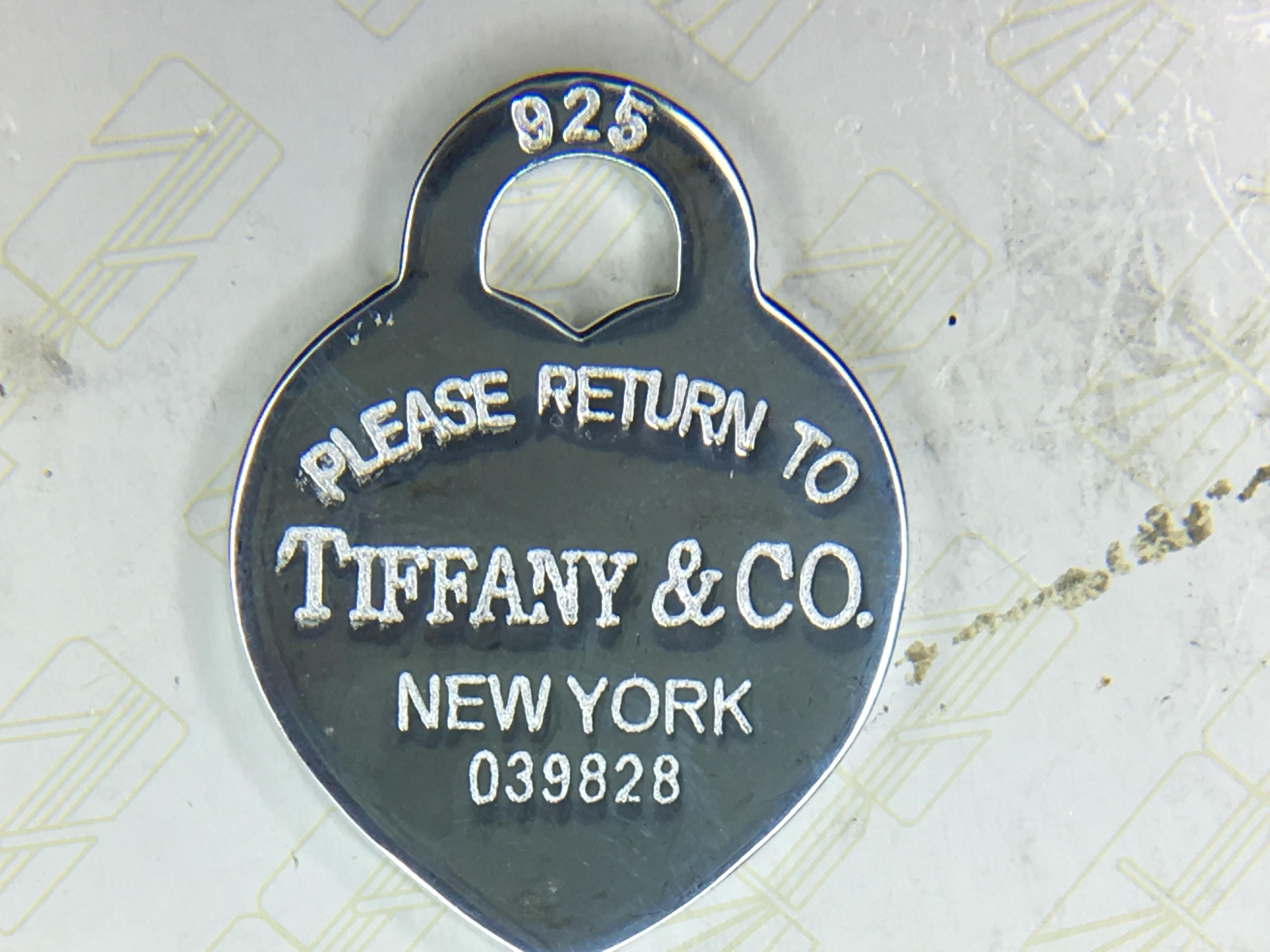 .925 Sterling Silver Return To Tiffany Tag