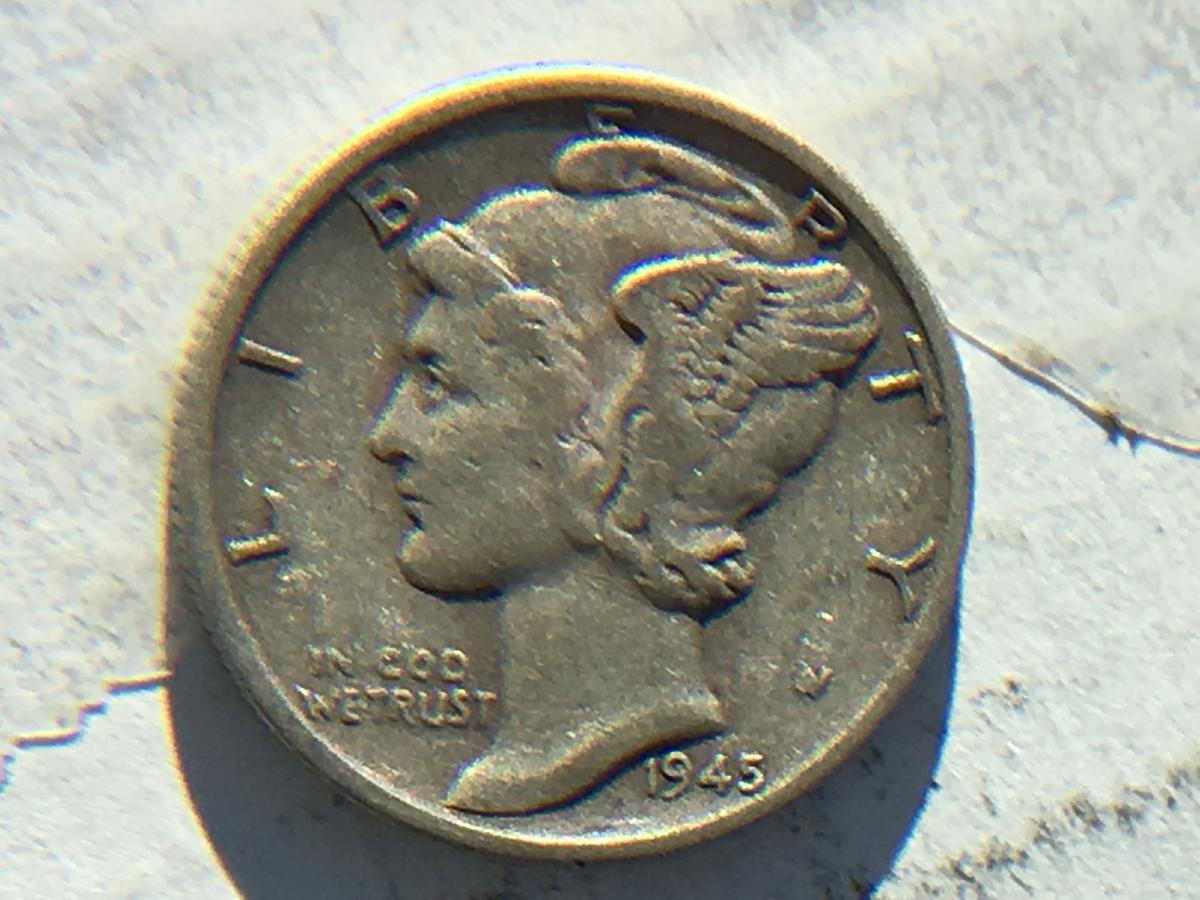 1945 D Silver Mercury Dimes