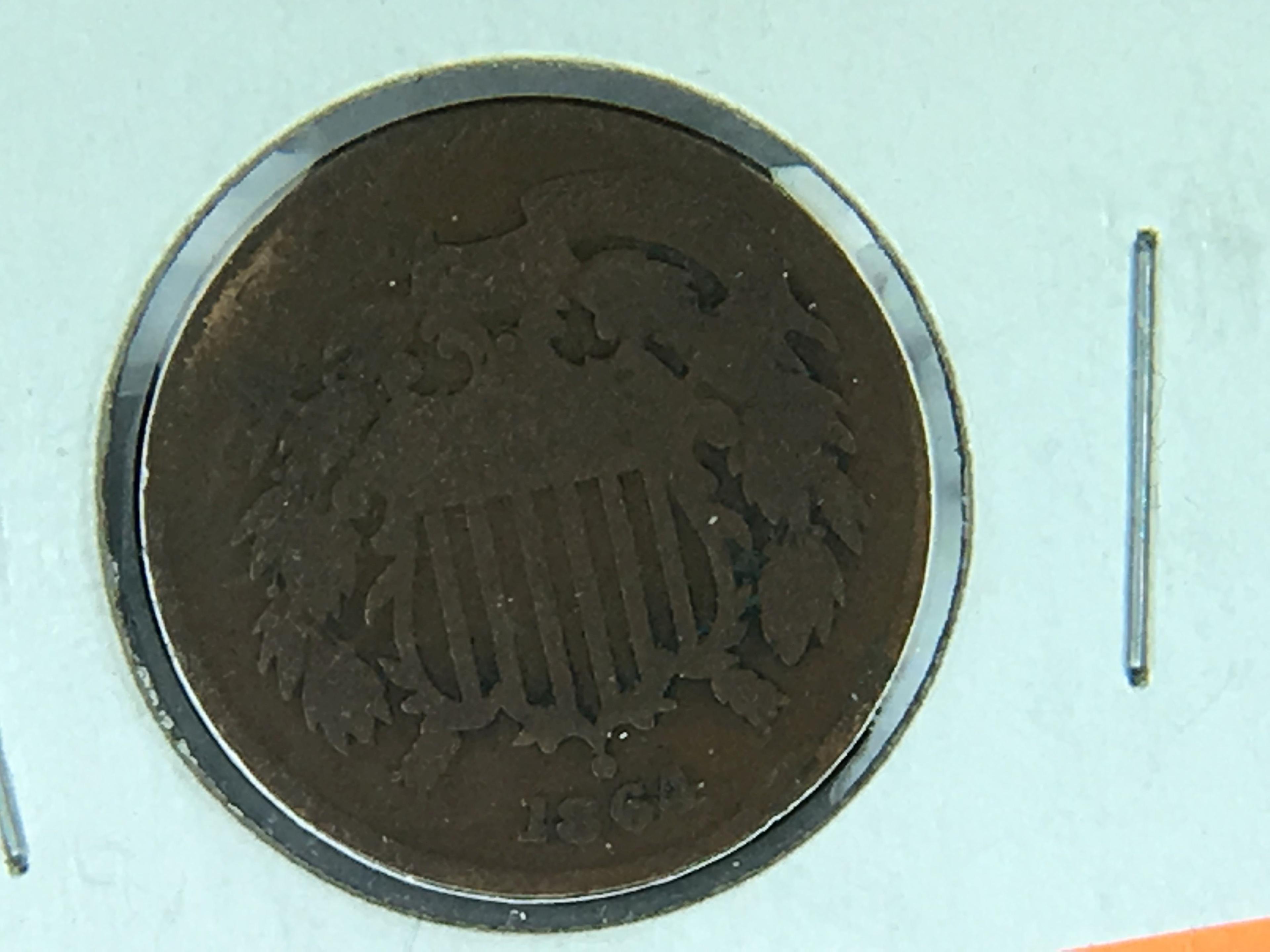 1864 2 Cent Copper