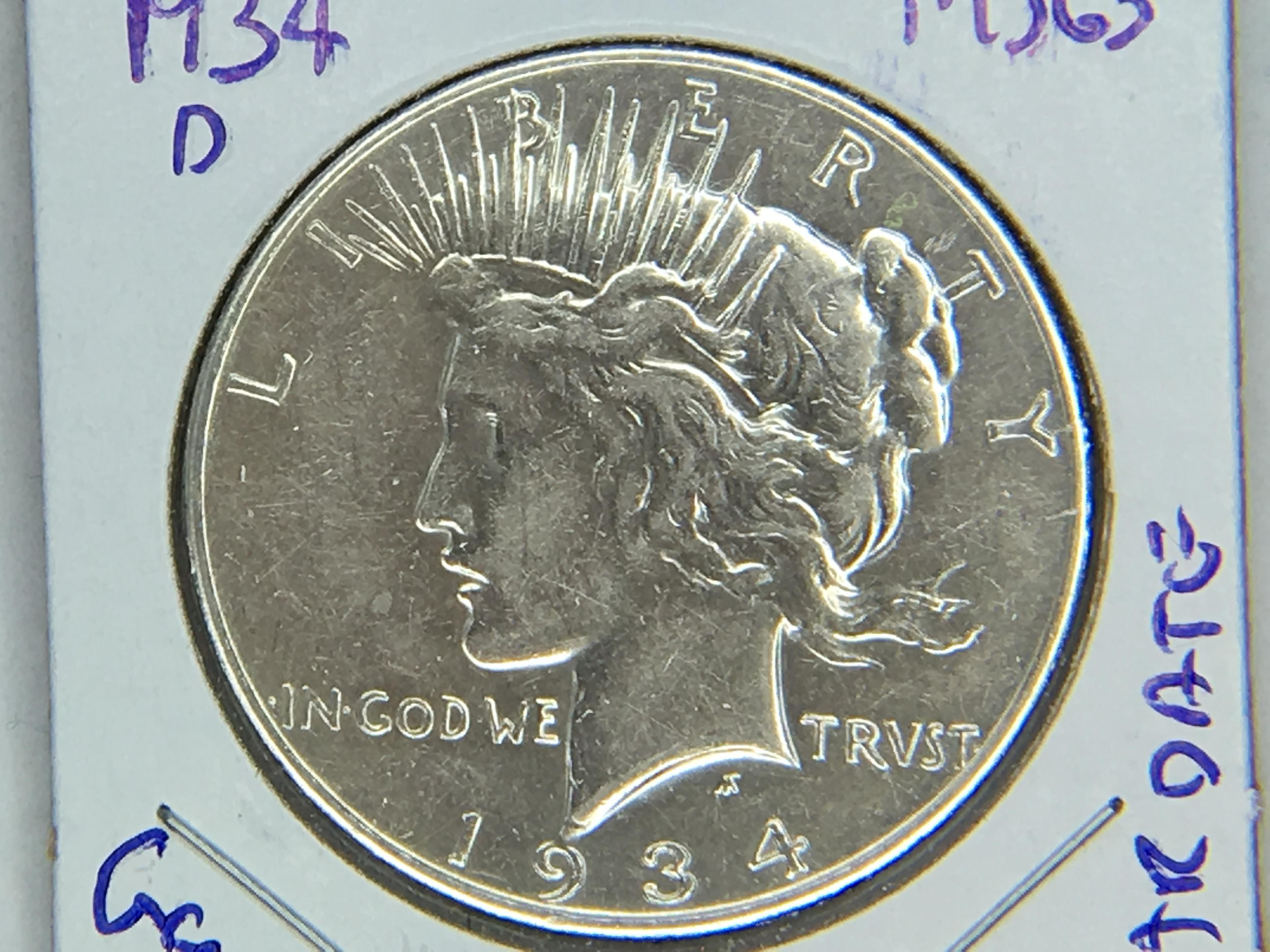 1934 D Peace Dollar