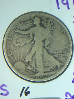 1917 S Walking Liberty Half Dollar