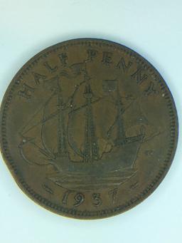 (2) British Half Penny 1937 & 1951