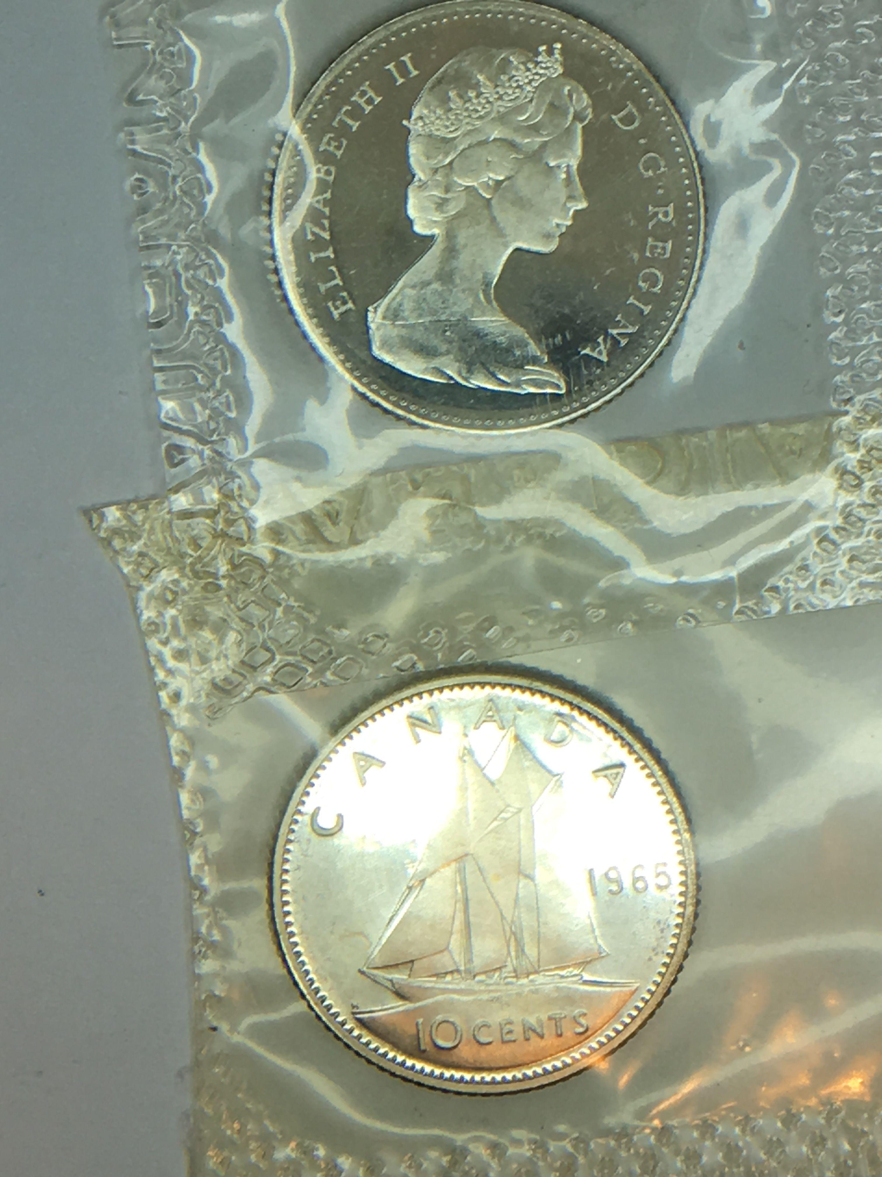 (2) Canadian Dimes 1965 & 1966