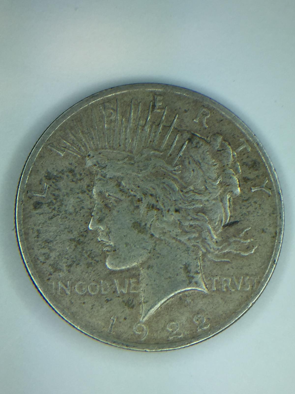 1922 – P Peace Silver Dollar