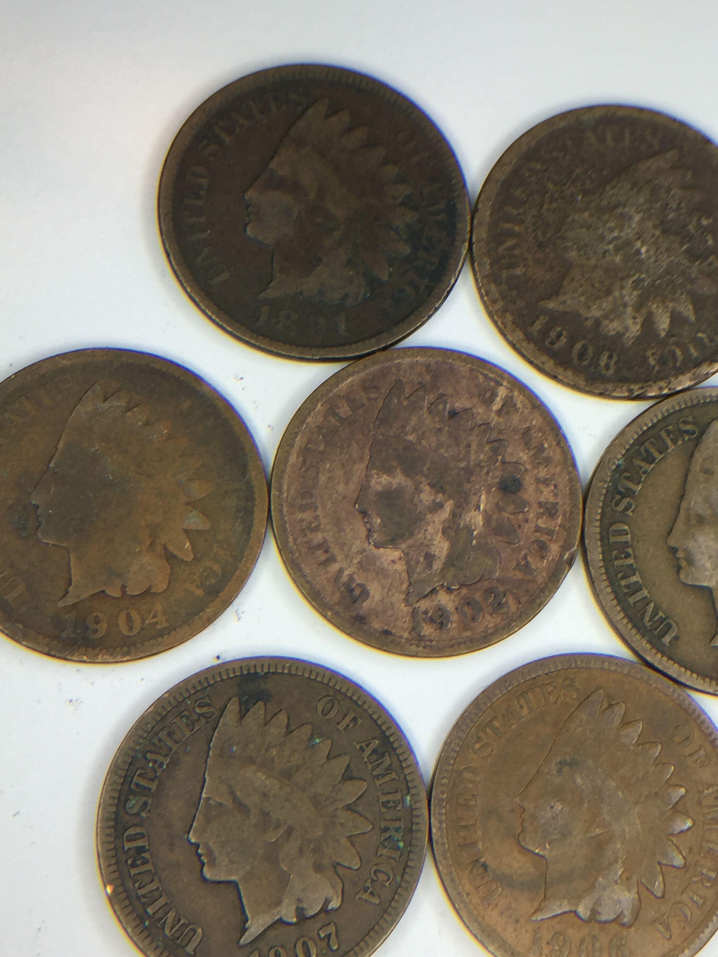 (10) Assorted Indian Head Cents