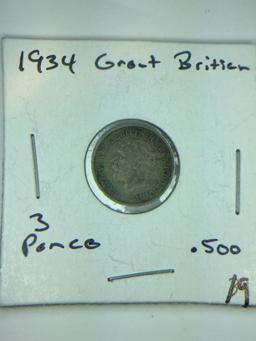 1934 Great Britian 3 Pence