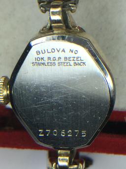 Bulova Watch 10kt Gold Plated Bezel