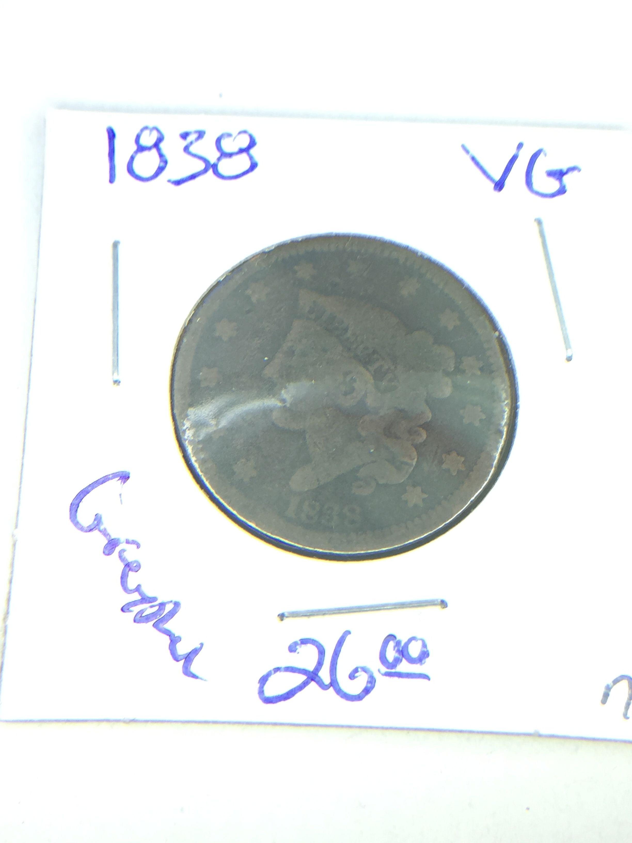 1838 Large Cent