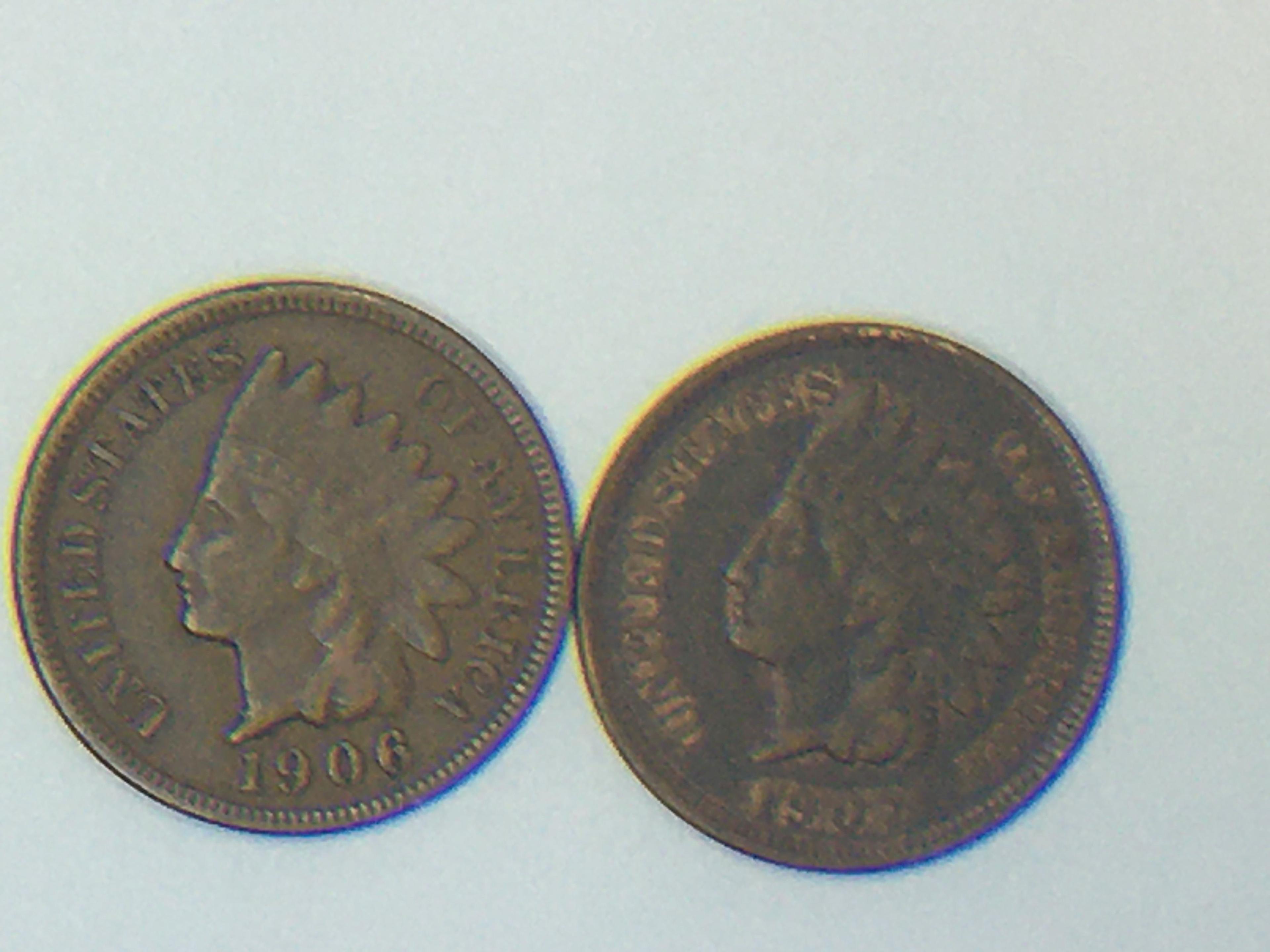 1906, 1907 Indian Head Cents