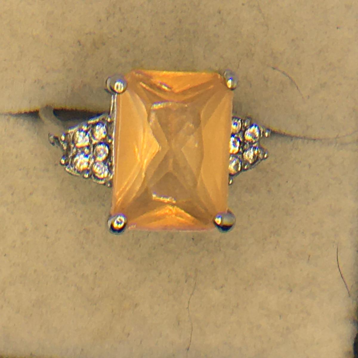 .925 Sterling Silver Ladies 3 Carat Opal Ring