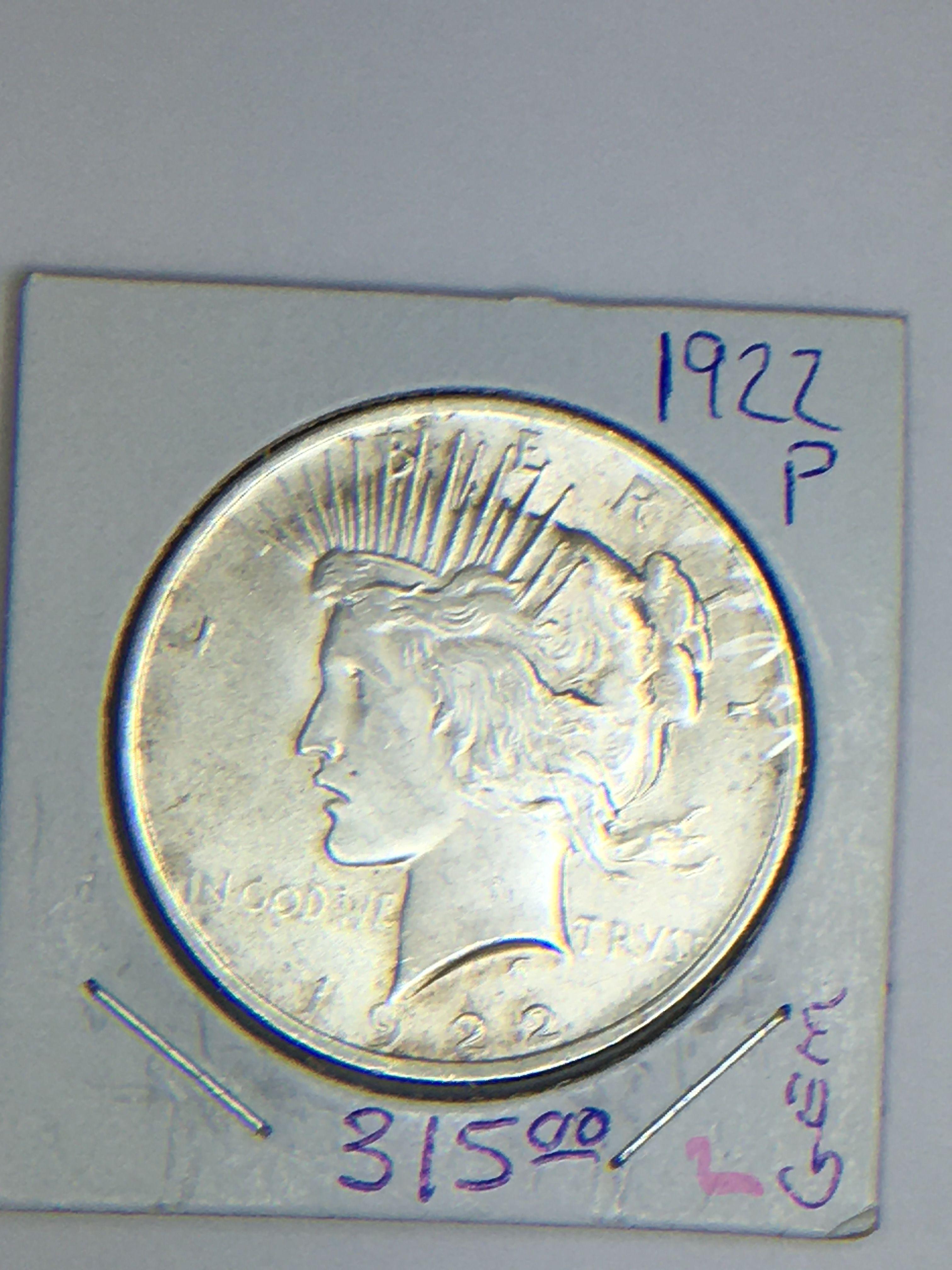 1922 P Peace Dollar