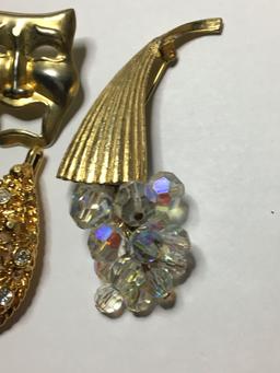 Antique Earrings And Trickets Gold Plated Lot