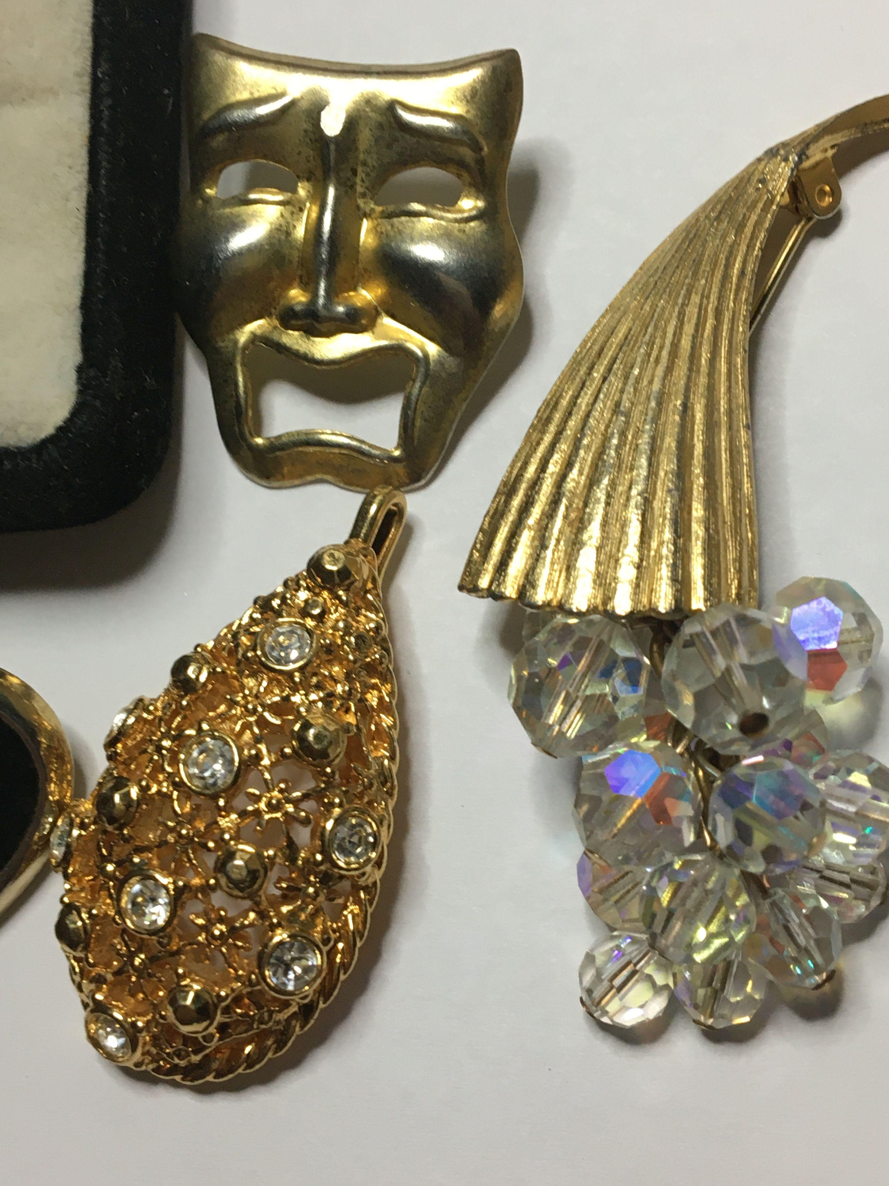 Antique Earrings And Trickets Gold Plated Lot