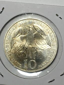 German Silver 10 Mark Johan Sebastian Bach