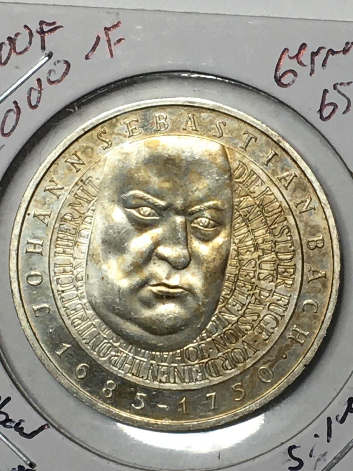 German Silver 10 Mark Johan Sebastian Bach