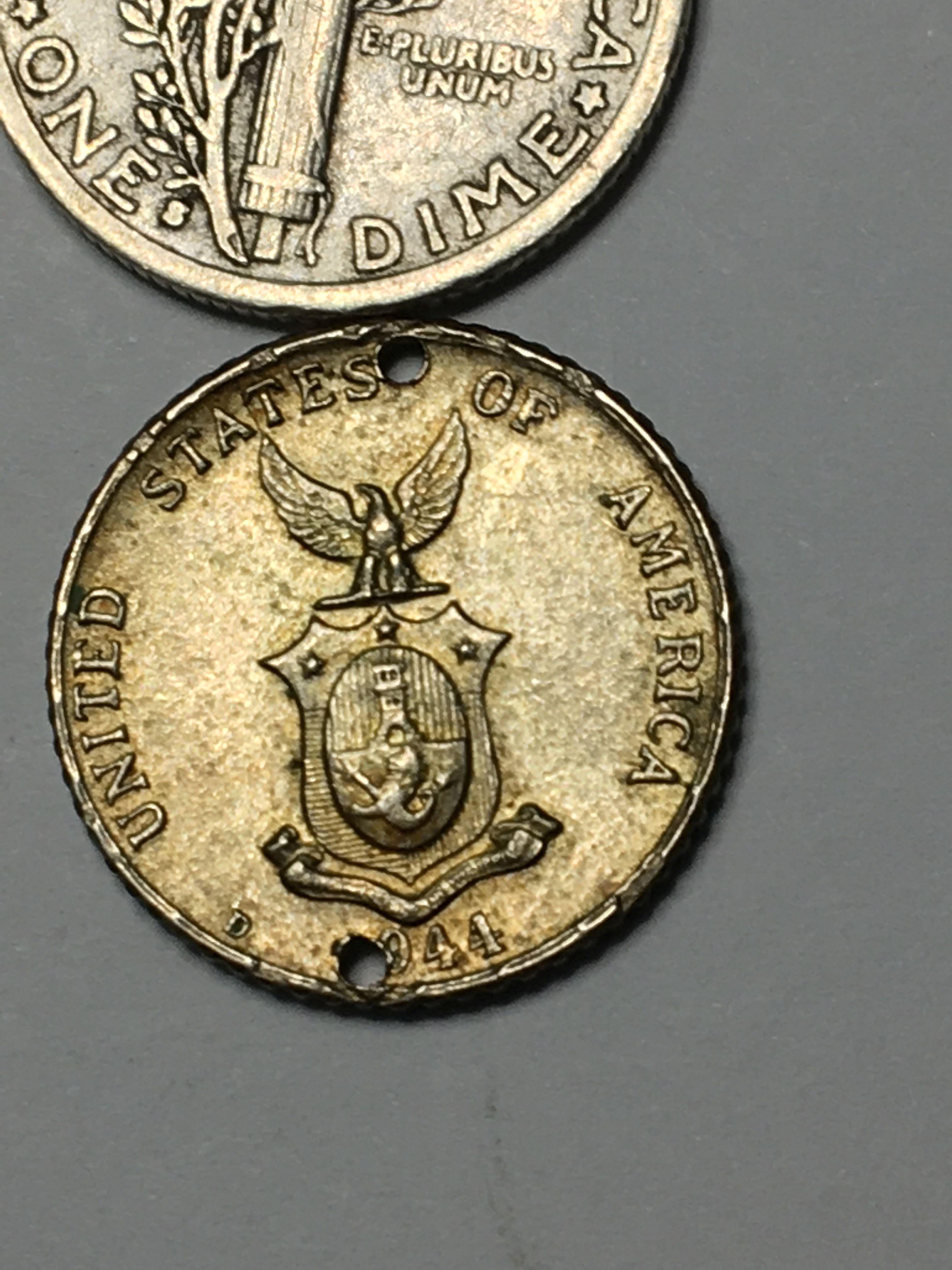 Mercury Silver Dime 1938 And Silver 1944 Ten Centavos Coin