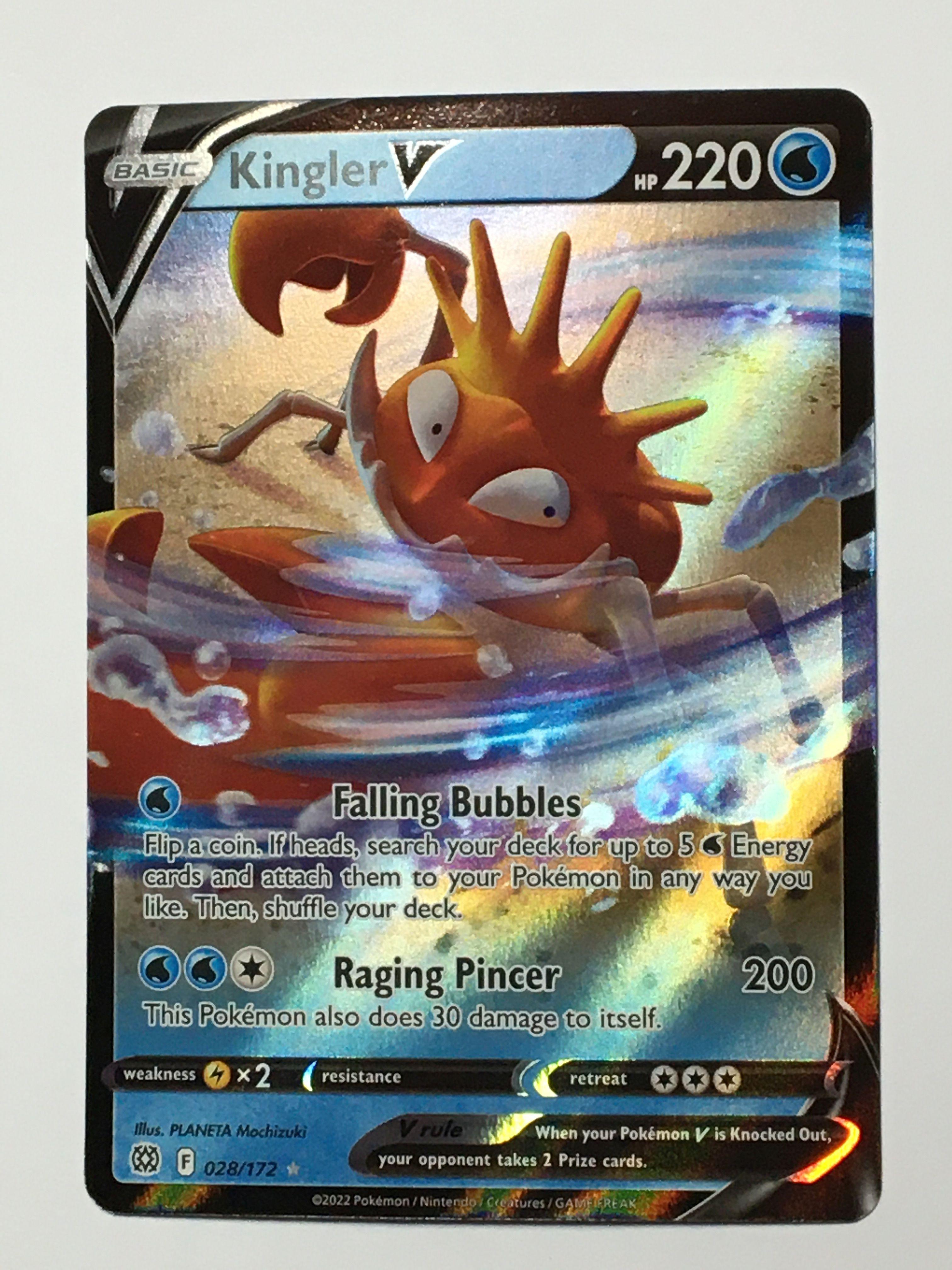 Pokemon Card Rare Holo Kingler V 028/172