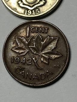 Canada One Cent 1942 And Filipines Usa 5 Centavos