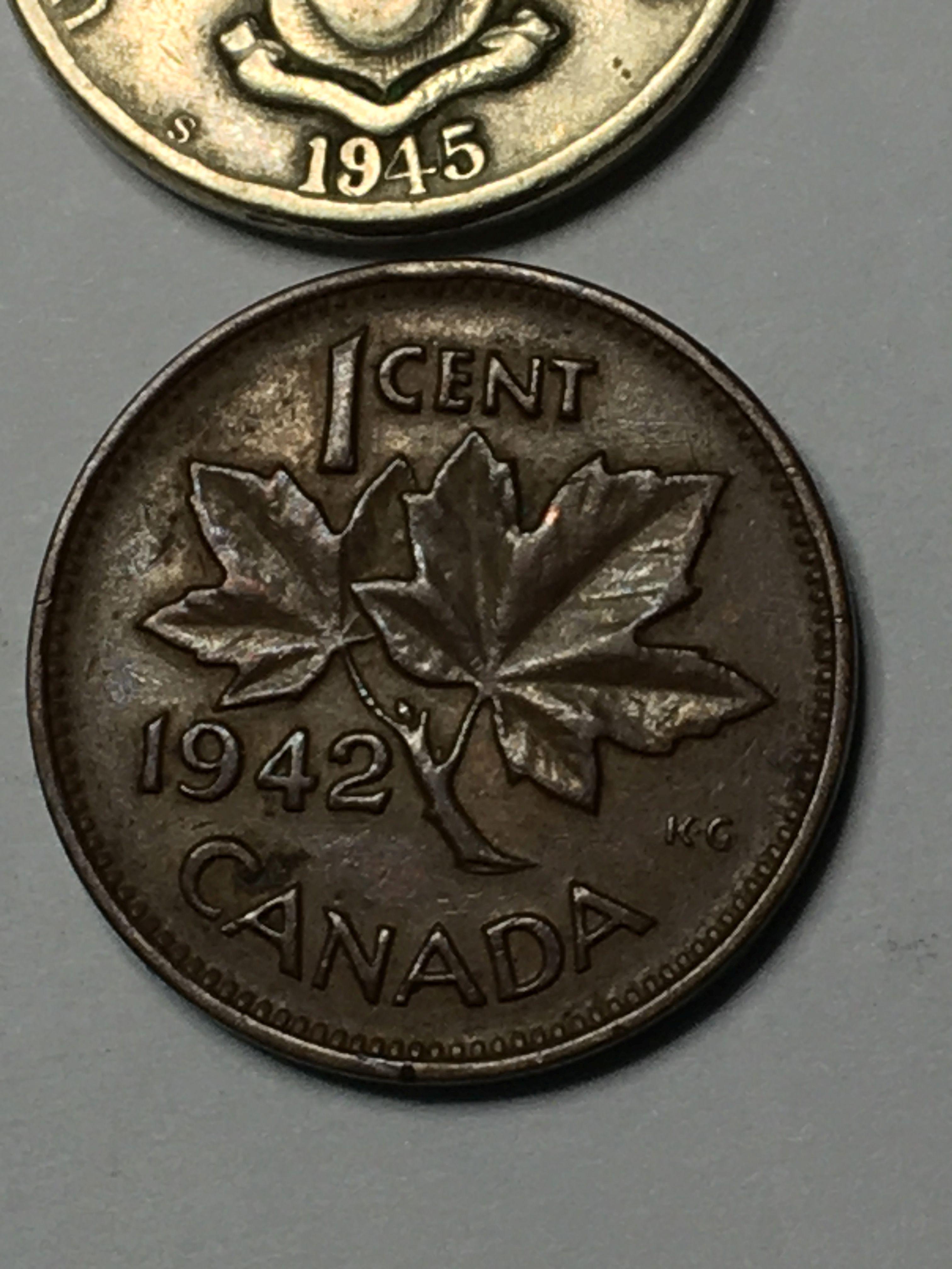 Canada One Cent 1942 And Filipines Usa 5 Centavos