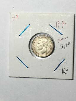 Canada Silver Dime Lot 1945 And 1949