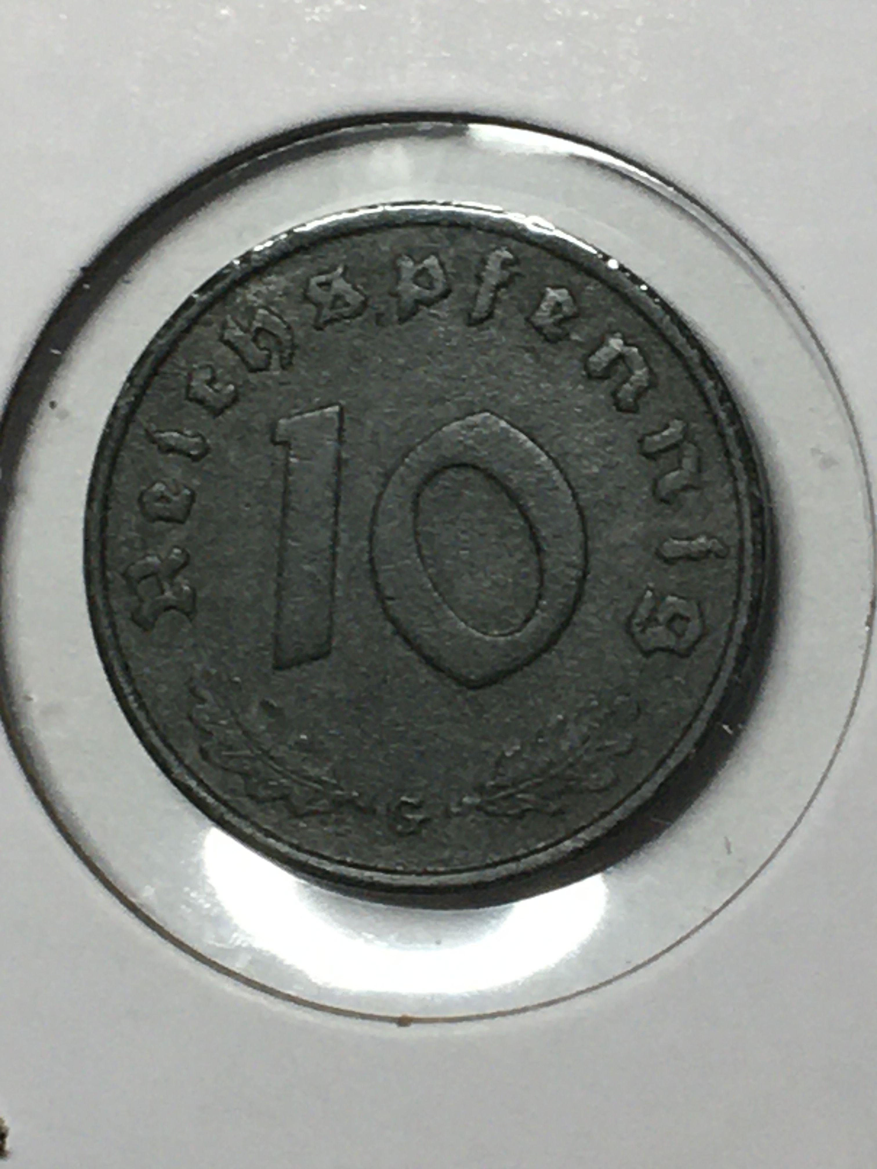 German Third Riech Nazi Coin 1940 10 Pfennig