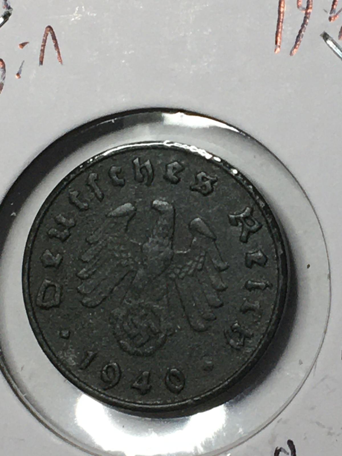 German Third Riech Nazi Coin 1940 10 Pfennig