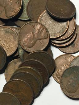 Lincoln Wheat Cent Roll Of 50 