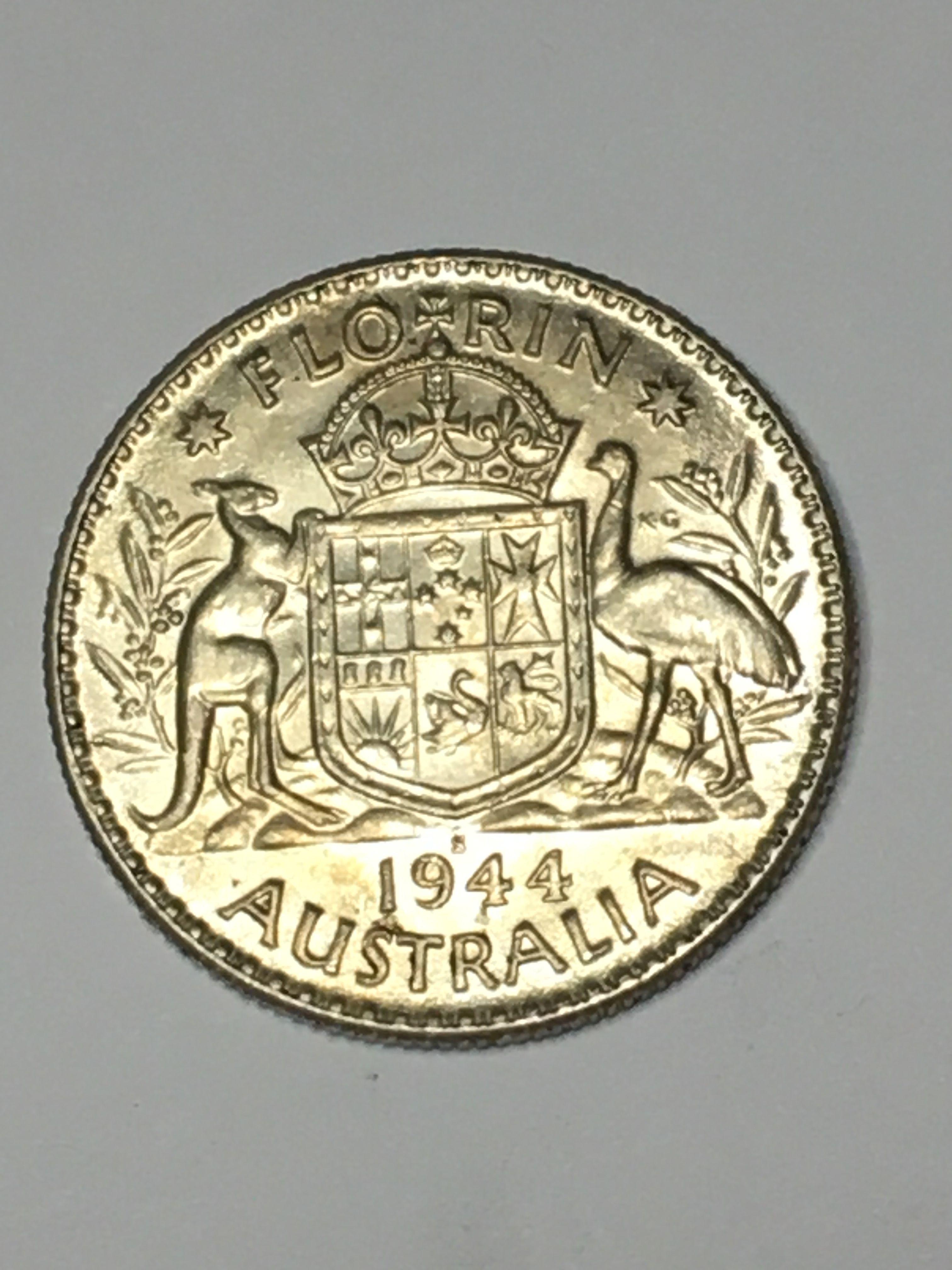 Australian Florin Silver 1944