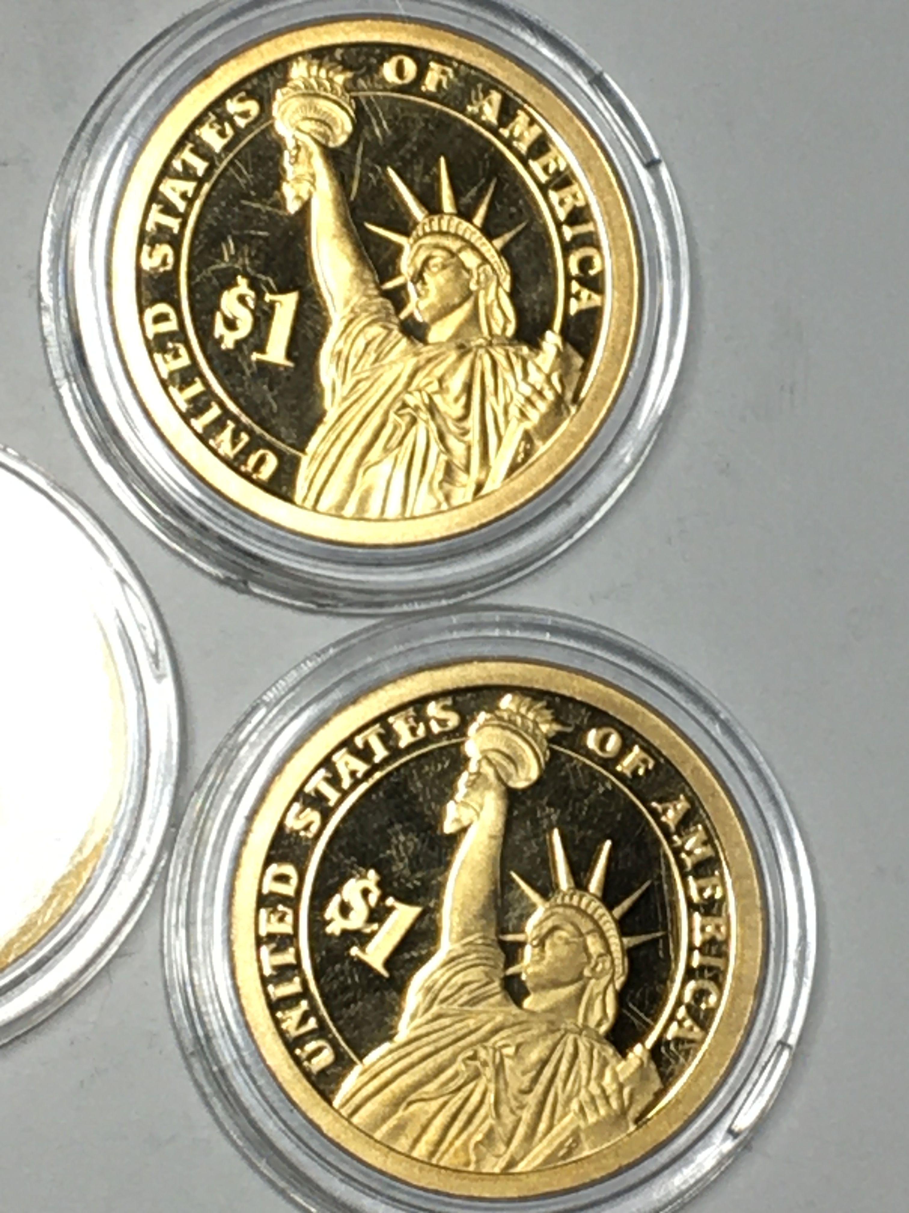 Proof Gold Dollars Madison P O L Jefferson Mint In Capsules Lot Of 3