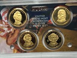 2008 U S A Proof Gold Dollar Set Of 4 Jacson Monroe Adams Van Burren