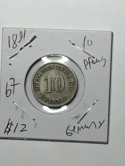 German 10 Pfennig 1891