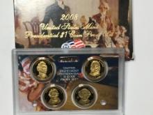 2008 U S A Proof Gold Dollar Set Of 4 Jacson Monroe Adams Van Burren