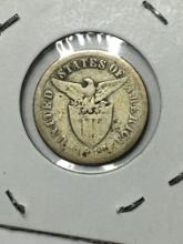 Silver 10 Centavos Filipines 1918