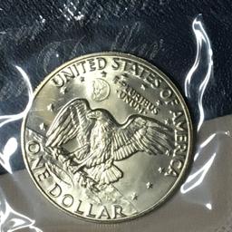 1973 P Eisenhower Silver Dollar In Original Packaging