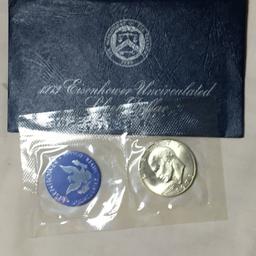 1973 P Eisenhower Silver Dollar In Original Packaging